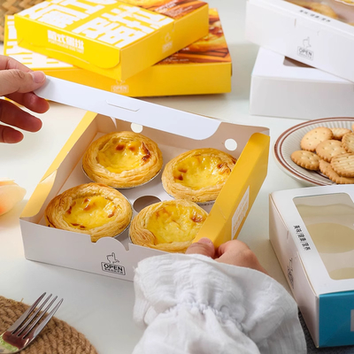 Verpackung von Eierwurst Kuchenkästen mit CMYK / Pontone Offsent Druck und biologisch abbaubarem Material