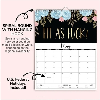 12 X 12 Zoll Wandkalender mit Spiralband und Dezember Ende Monat