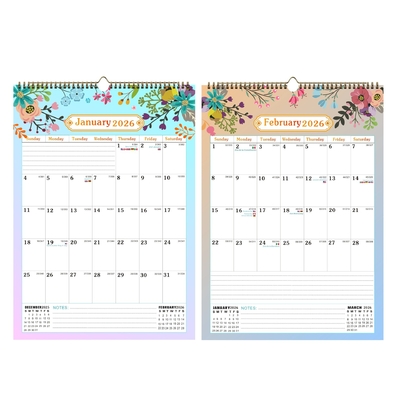 Spiralgebundener Wandkalender Glanzpapiertyp Personalisierung Fügen Sie persönliche Daten und Veranstaltungen hinzu