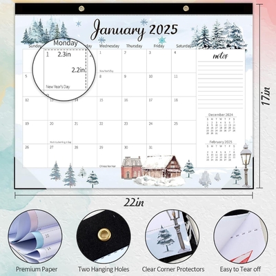 Ende Monat Dezember Custom Wandkalender Spiral gebunden und anpassbar
