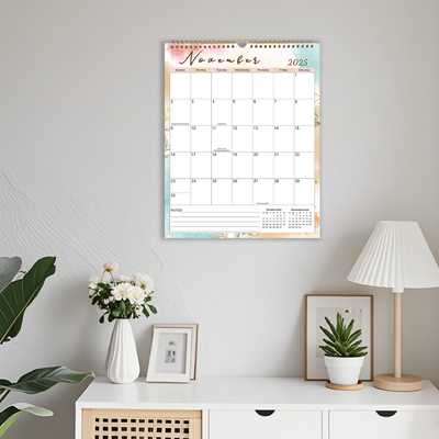 Anpassbarer Wandkalender mit monatlicher Ansicht und Spiralbindung