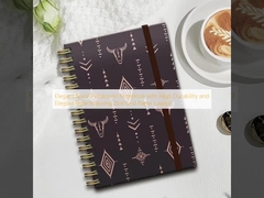 Elegantes Spiral-Hardcover-Notebook mit hoher Haltbarkeit und elegantem Stil mit Dot-Grid-Papierlayout
